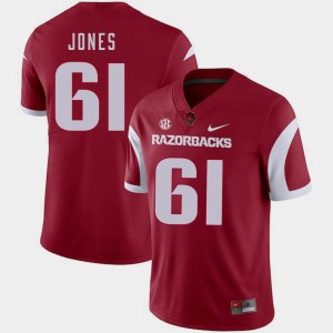 #61 Nike Cardinal Jerry Jones Arkansas Jersey Men College Football