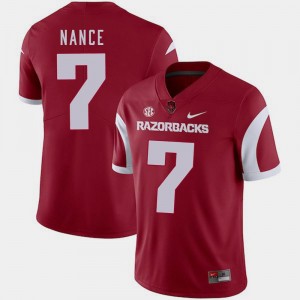 #7 Nike Jonathan Nance University of Arkansas Jersey College Football Men Cardinal