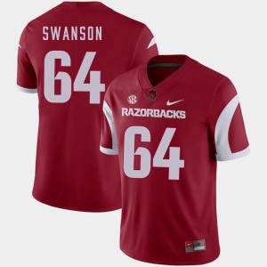 Cardinal College Football Travis Swanson Arkansas Razorbacks Jersey Nike For Men #64
