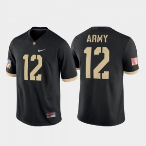 #12 College Football Nike Army Jersey Men's Black Game