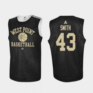 For Men Keeston Smith Army Black Knights Jersey Practice #43 Black Adidas College Basketball