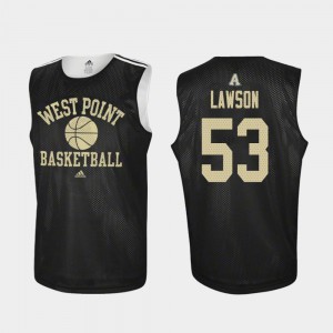 Black Adidas College Basketball #53 Men Practice Lance Lawson Army Black Knights Jersey