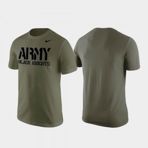 Olive Army Black Knights T-Shirt Men Stencil Wordmark