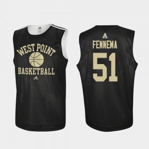 Adidas College Basketball Parker Fennema Army Black Knights Jersey Black For Men #51 Practice