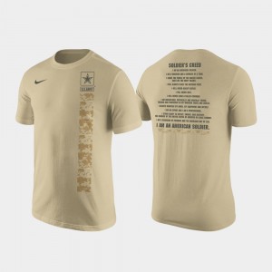 Men Nike Cotton Military Creed Tan Army Black Knights T-Shirt