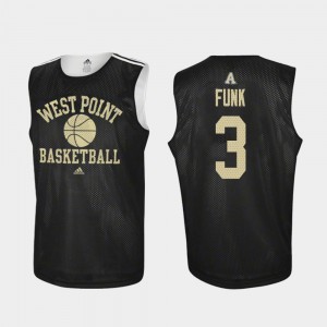 Tommy Funk United States Military Academy Jersey Adidas College Basketball Practice Black #3 Mens