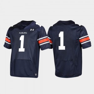Men's #1 Tigers Jersey Replica Navy College Football Under Armour