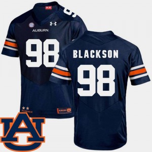 For Men's Angelo Blackson AU Jersey Navy SEC Patch Replica #98 College Football