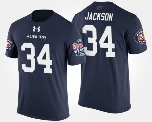 Bo Jackson AU T-Shirt Peach Bowl Bowl Game #34 Navy Men's