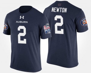 Peach Bowl Navy Cam Newton Auburn T-Shirt Men's #2 Bowl Game