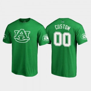 St. Patrick's Day Kelly Green White Logo Fanatics Branded Auburn University Customized T-Shirt #00 For Men