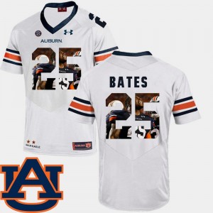 #25 White Daren Bates Auburn Tigers Jersey Pictorial Fashion Men's Football