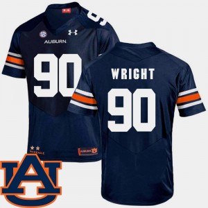 SEC Patch Replica Gabe Wright Tigers Jersey Men's Navy College Football #90