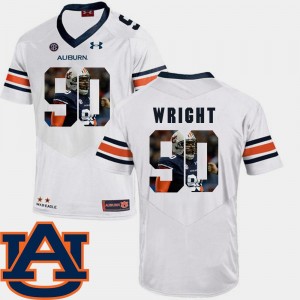 Men #90 Football White Gabe Wright Tigers Jersey Pictorial Fashion