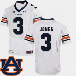 College Football White Jonathan Jones Auburn Jersey SEC Patch Replica Men's #3