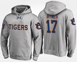 Name and Number Gray #17 For Men Josh Bynes Auburn Tigers Hoodie