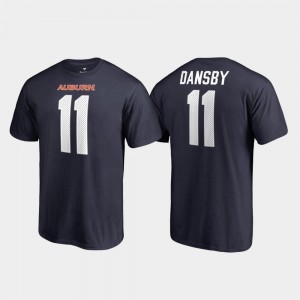 Name & Number Men Navy #11 College Legends Karlos Dansby Auburn Tigers T-Shirt