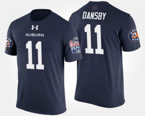 Men's Peach Bowl Navy #11 Bowl Game Karlos Dansby Auburn T-Shirt