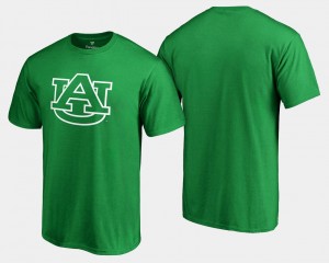 St. Patrick's Day Men Kelly Green Auburn Tigers T-Shirt White Logo Big & Tall