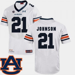 Mens White Kerryon Johnson Auburn Jersey #21 College Football SEC Patch Replica