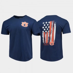 Comfort Colors Men Navy Auburn Tigers T-Shirt Baseball Flag