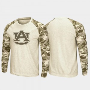Raglan Long Sleeve Desert Camo Oatmeal Auburn University T-Shirt Mens OHT Military Appreciation