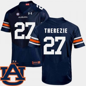 Navy #27 Mens College Football Robenson Therezie Tigers Jersey SEC Patch Replica