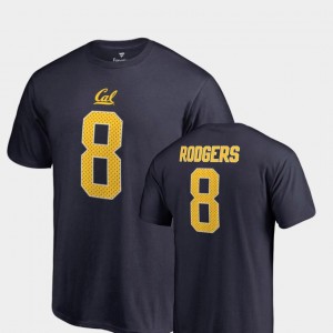 Navy #8 Aaron Rodgers Bears T-Shirt Men's College Legends Name & Number