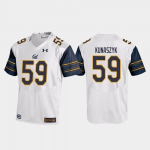 #59 White Jordan Kunaszyk Cal Bears Jersey For Men's Replica Under Armour College Football