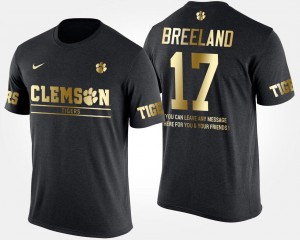 Short Sleeve With Message Men Bashaud Breeland Clemson Tigers T-Shirt #17 Gold Limited Black