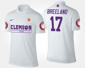 Name and Number White Bashaud Breeland Clemson Polo Men #17