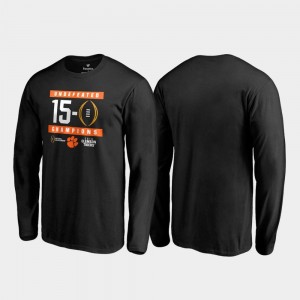 Undefeated Long Sleeve College Football Playoff Black Men 2018 National Champions Clemson Tigers T-Shirt