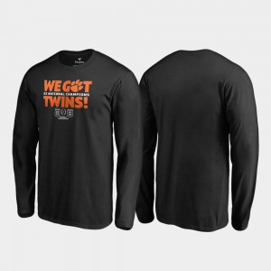2018 National Champions Clemson University T-Shirt Men We Got Twins Long Sleeve College Football Playoff Black