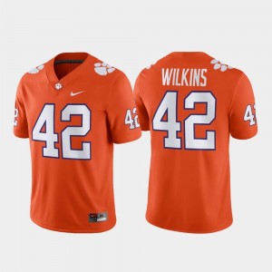Football Nike Orange #42 Men's Game Christian Wilkins Clemson Jersey