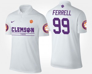 #99 Name and Number White For Men's Clelin Ferrell Clemson Polo