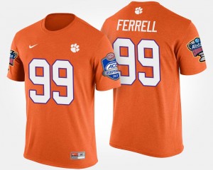 Orange Atlantic Coast Conference Sugar Bowl Clelin Ferrell Clemson University T-Shirt Men Bowl Game #99