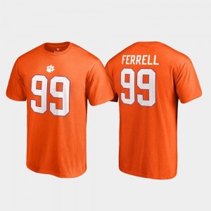 For Men #99 Clelin Ferrell Clemson University T-Shirt College Legends Orange Fanatics Branded Name & Number