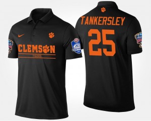 Black Bowl Game For Men's Cordrea Tankersley Clemson University Polo #25 Atlantic Coast Conference Sugar Bowl Name and Number