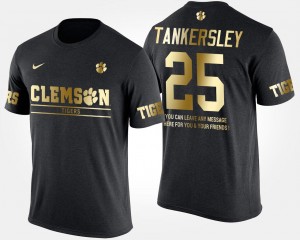 Gold Limited Cordrea Tankersley Clemson T-Shirt #25 Short Sleeve With Message Mens Black