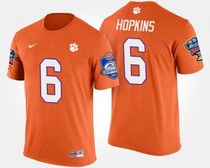 DeAndre Hopkins Clemson T-Shirt For Men #6 Orange Atlantic Coast Conference Sugar Bowl Bowl Game
