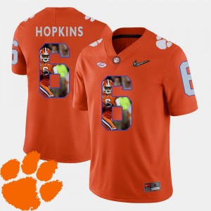 Orange DeAndre Hopkins Clemson Tigers Jersey Men's Pictorial Fashion #6 Football