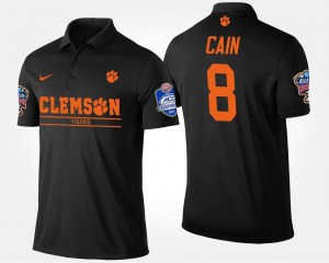 Deon Cain CFP Champs Polo Black Bowl Game Atlantic Coast Conference Sugar Bowl Name and Number For Men #8