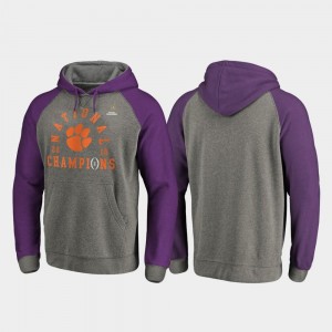Heather Gray 2018 National Champions Clemson Tigers Hoodie College Football Playoff Lateral Mens
