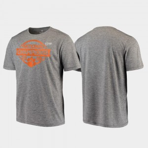 2018 National Champions Heather Gray Playaction Performance College Football Playoff Clemson National Championship T-Shirt For Men's