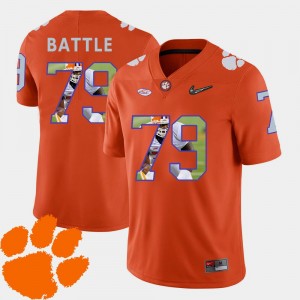 Orange #79 Football Isaiah Battle Clemson Tigers Jersey For Men Pictorial Fashion