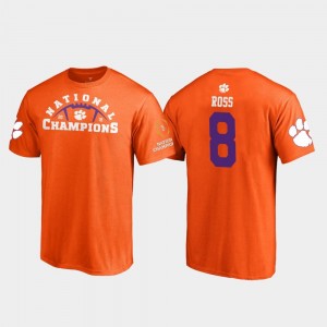 Orange Justyn Ross Clemson University T-Shirt For Men's 2018 National Champions #8 Pylon College Football Playoff