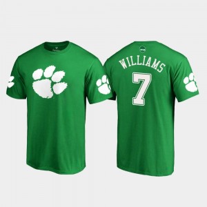 #7 Mike Williams Clemson T-Shirt St. Patrick's Day Kelly Green White Logo Fanatics Branded Men