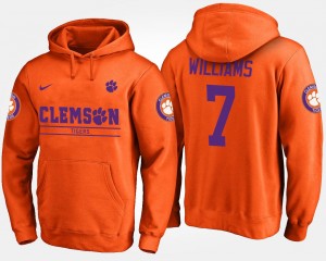 For Men's Mike Williams Clemson Hoodie #7 Orange Name and Number