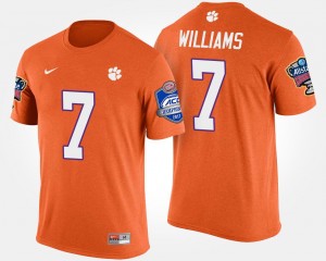Mike Williams Clemson National Championship T-Shirt #7 Orange For Men's Bowl Game Atlantic Coast Conference Sugar Bowl