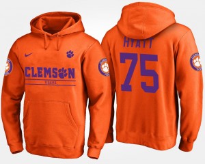 #75 Mitch Hyatt Clemson Hoodie Orange For Men Name and Number